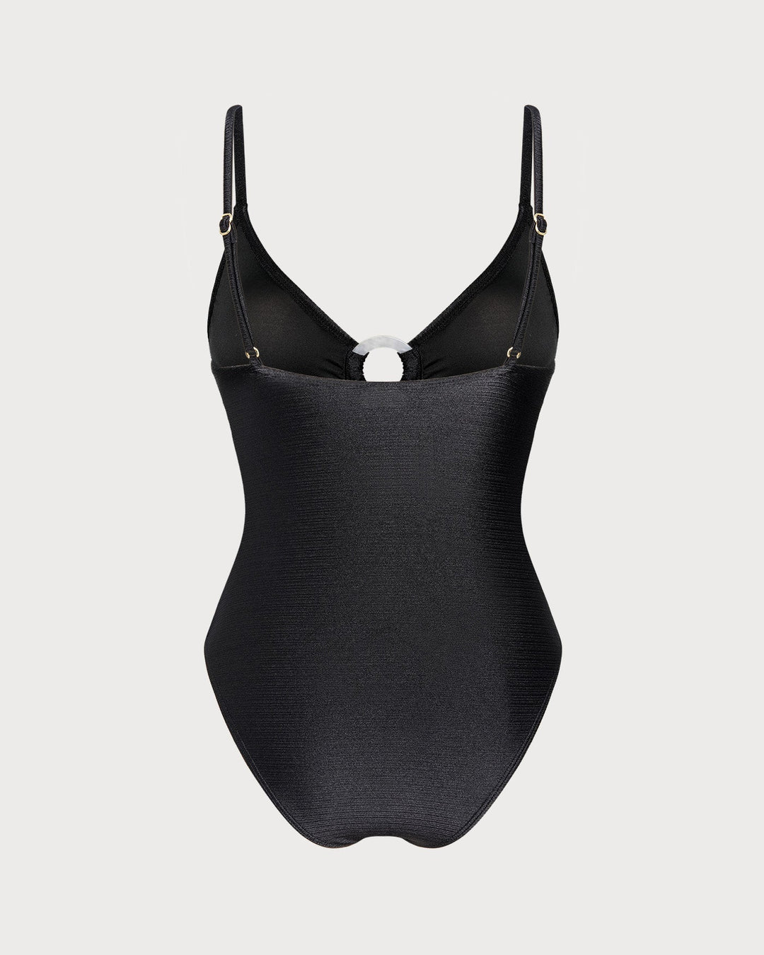 Black Solid O-Ring Bralette One Piece