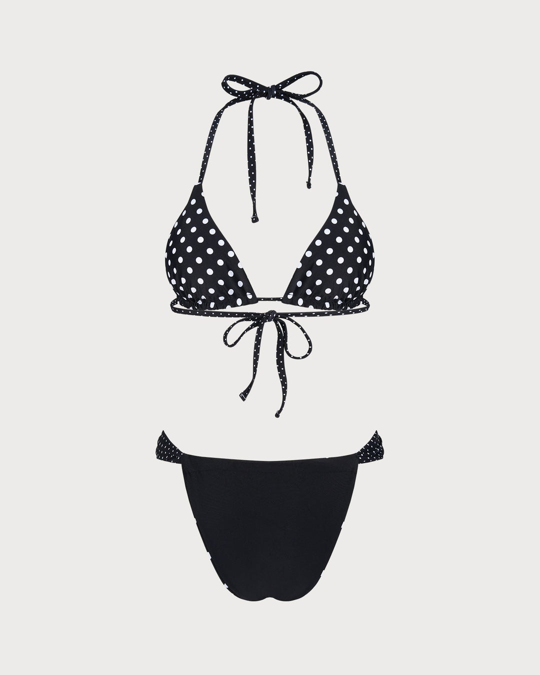 Black Polka Dot Reversible Bikini Set