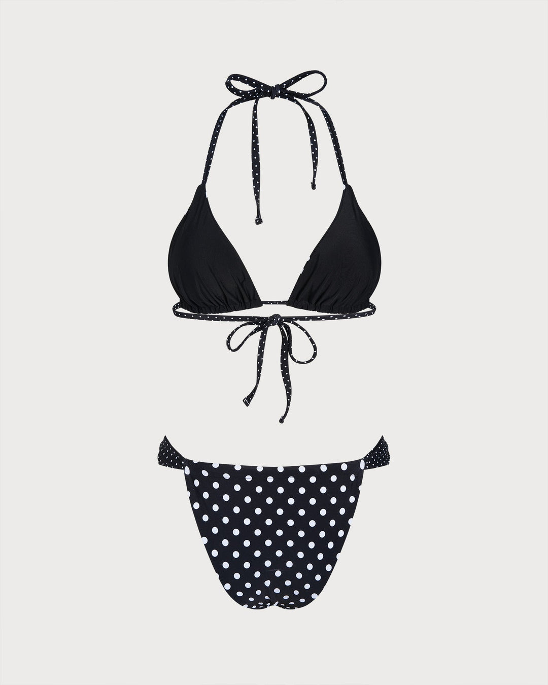 Black Polka Dot Reversible Bikini Set