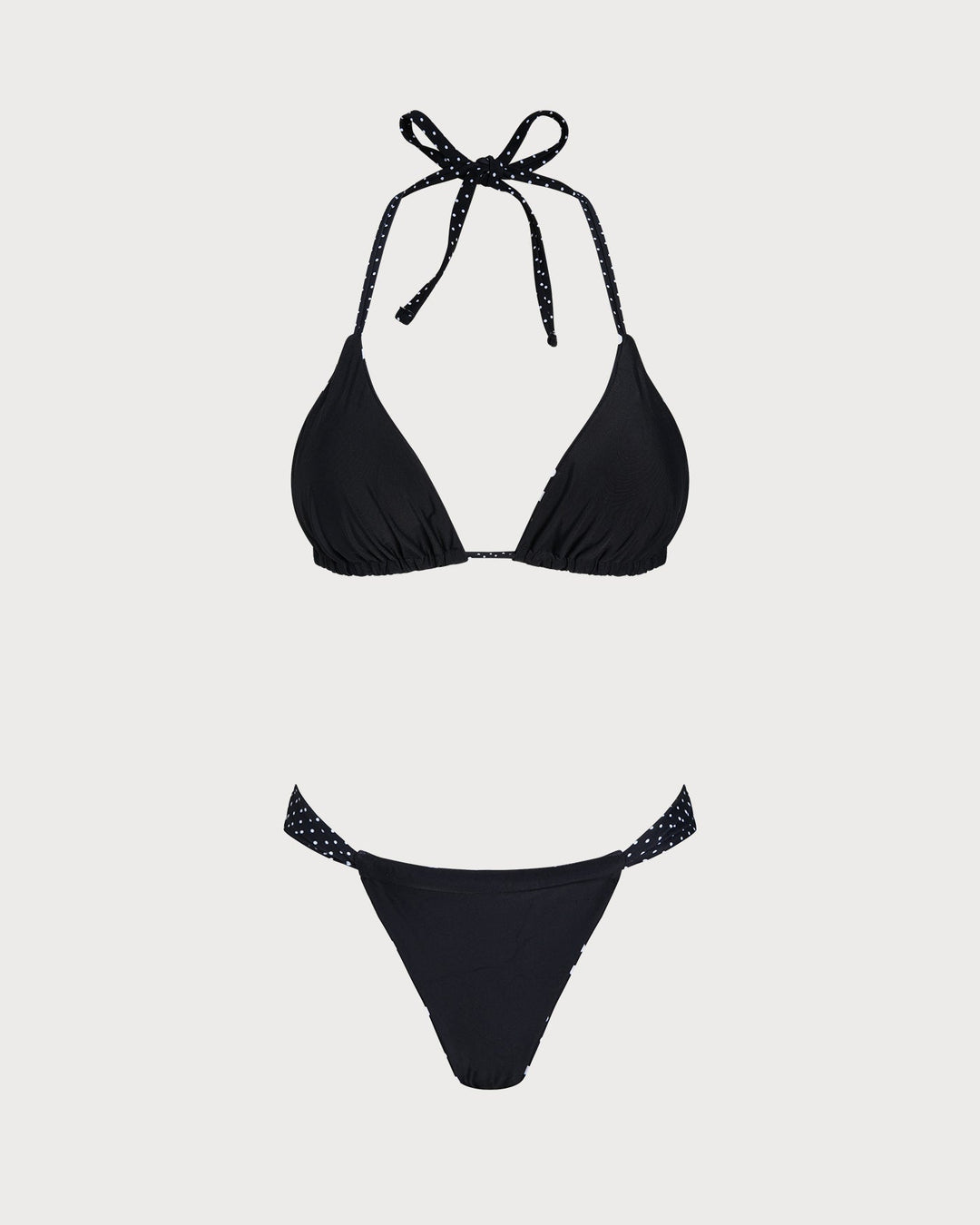 Black Polka Dot Reversible Bikini Set