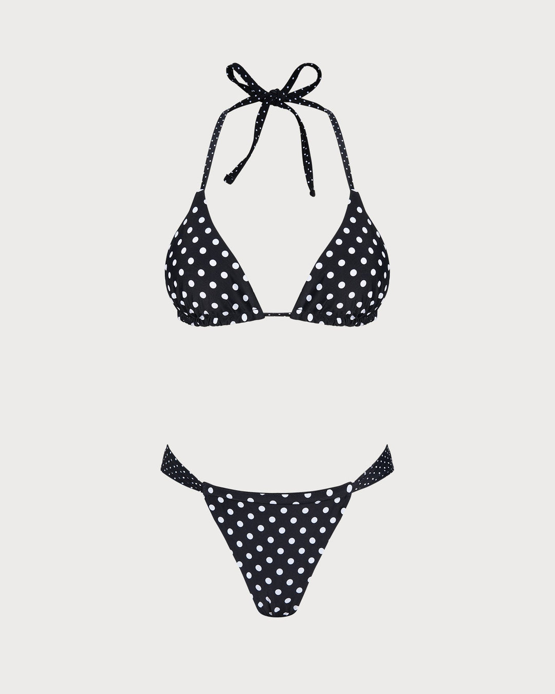 Black Polka Dot Reversible Bikini Set