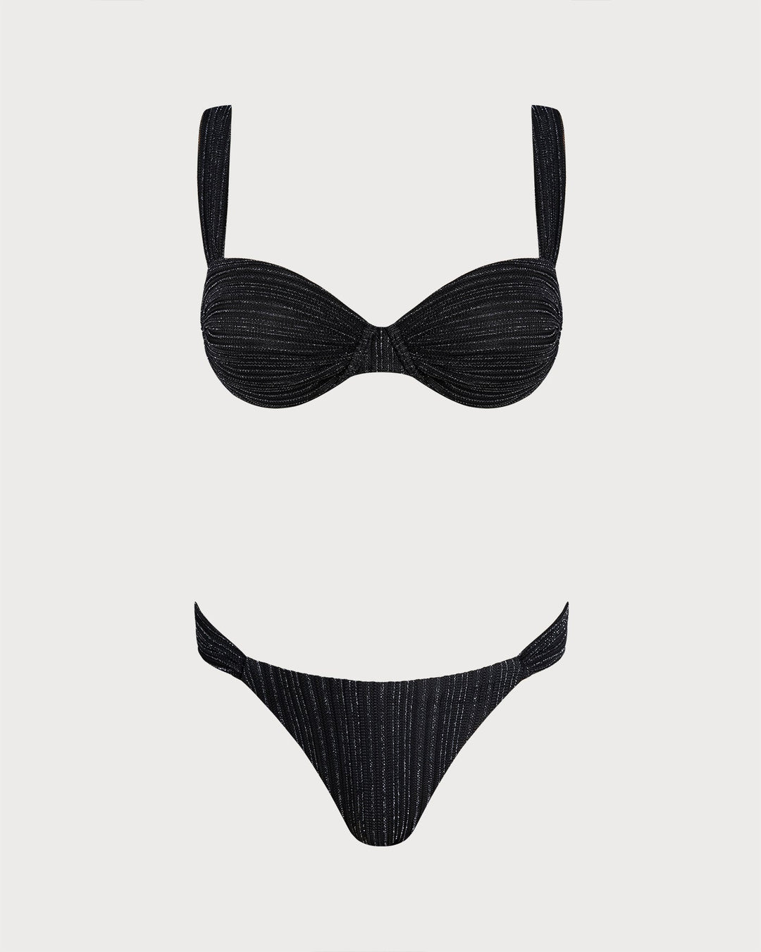 Black Sequins Underwire Bikini Set