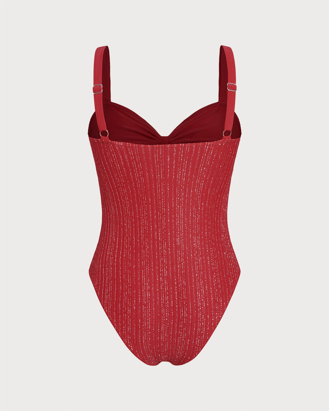 Red V Neck Bralette One Piece Swimwear