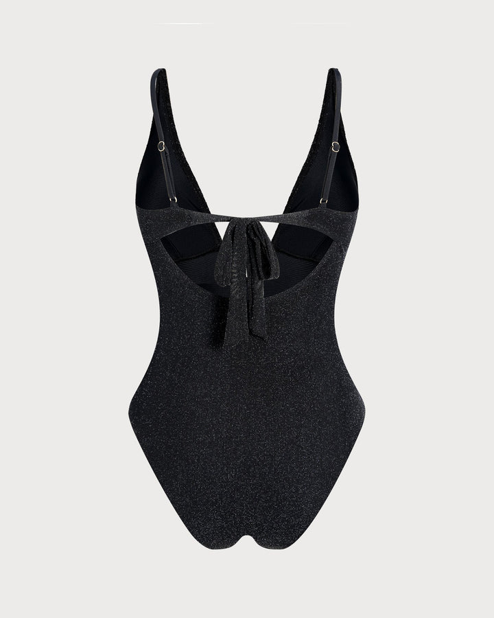 Black Sequins Bralette One Piece