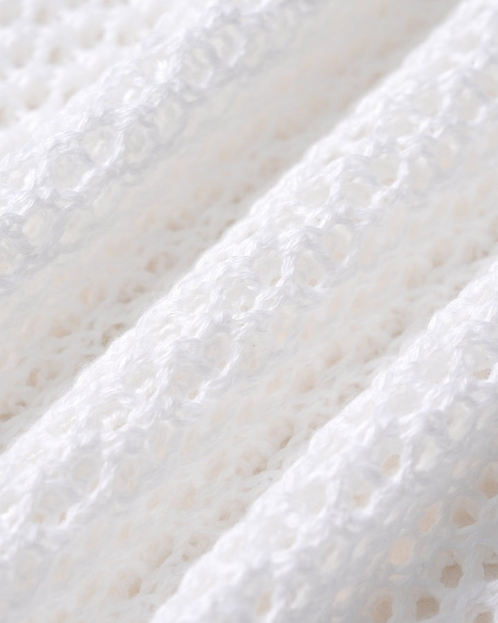 White V Neck O-Ring Cover-Up
