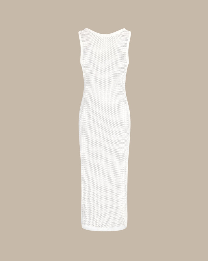 White V Neck O-Ring Cover-Up