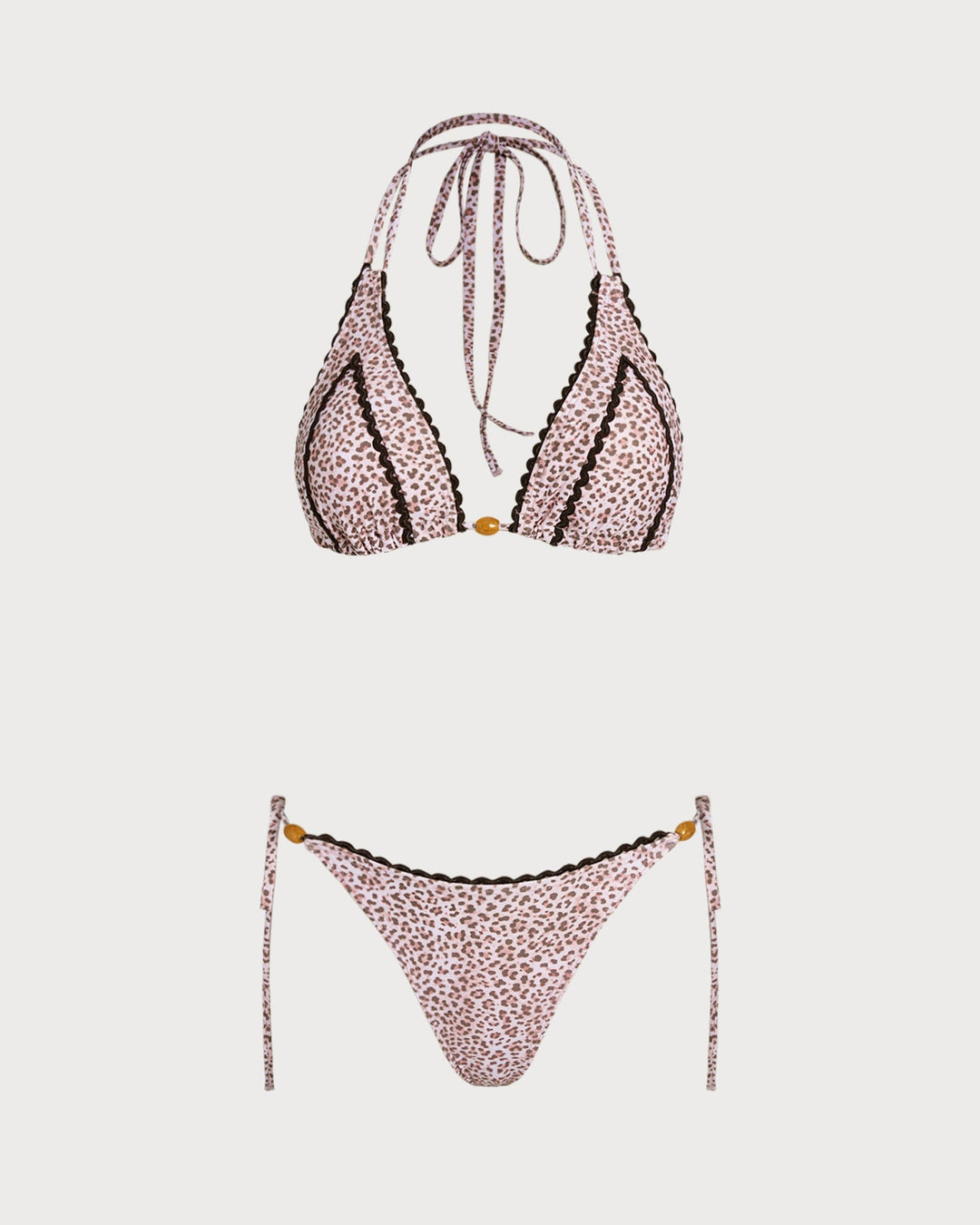 Leopard Print Halter Bikini Set