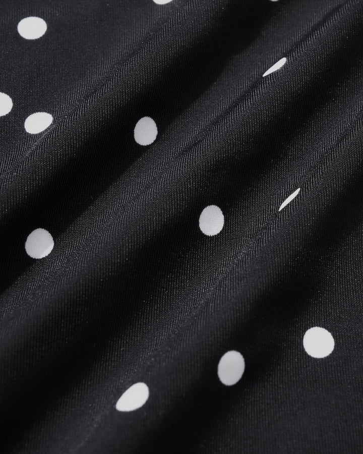 Black Polka Dots One Piece Swimwear