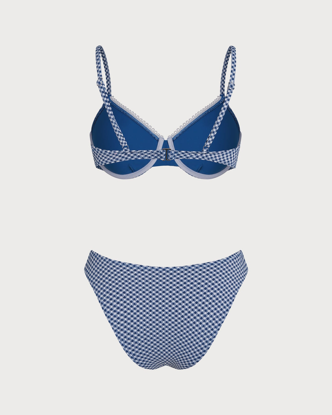 Blue Plaid Underwire Bikini Set